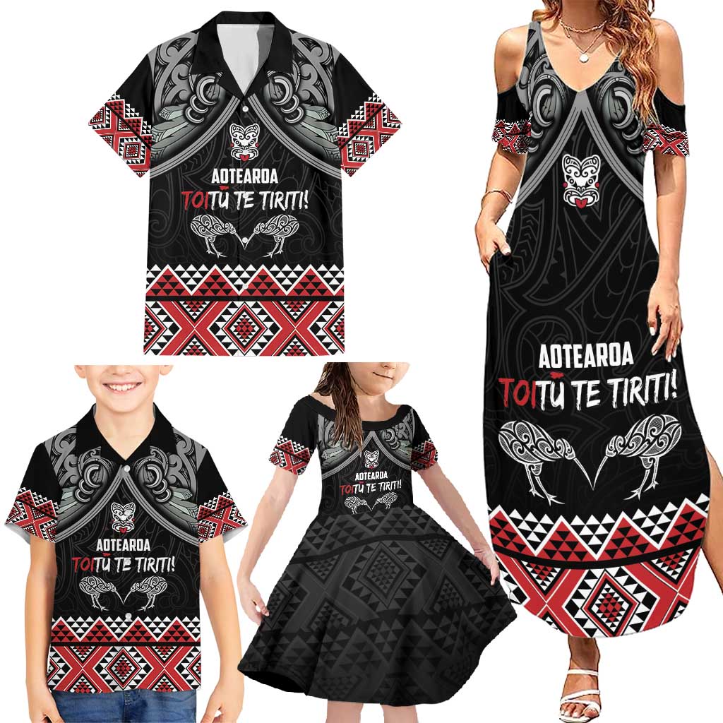 Aotearoa Toitu Te Tiriti Waitangi Family Matching Summer Maxi Dress and Hawaiian Shirt Proud To Be Maori LT01 - Polynesian Pride