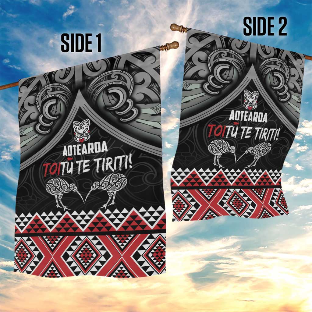Aotearoa Toitu Te Tiriti Waitangi Garden Flag Proud To Be Maori LT01 - Polynesian Pride