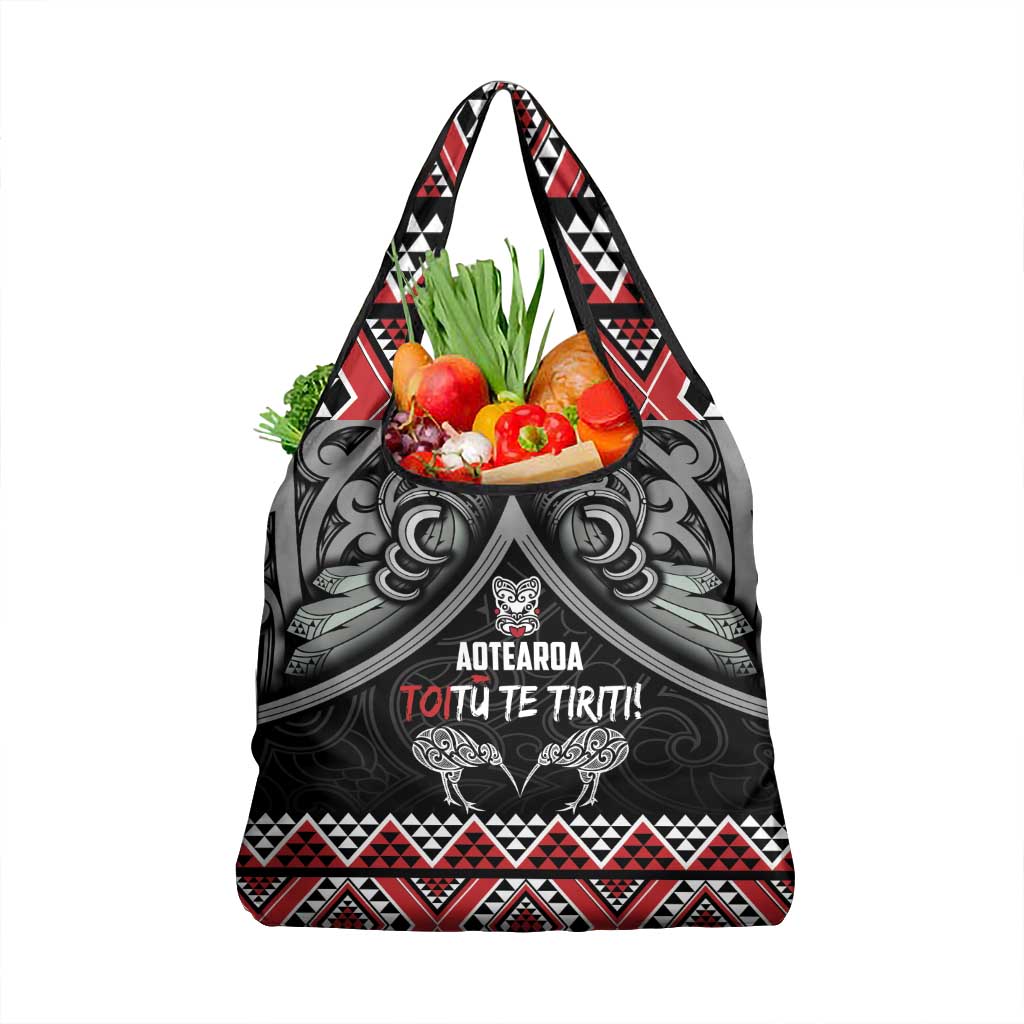 Aotearoa Toitu Te Tiriti Waitangi Grocery Bag Proud To Be Maori LT01 1-pack One Size Black - Polynesian Pride