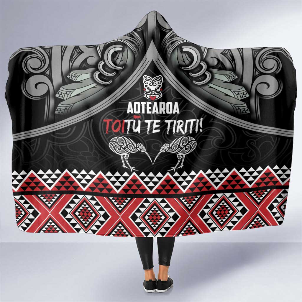 Aotearoa Toitu Te Tiriti Waitangi Hooded Blanket Proud To Be Maori