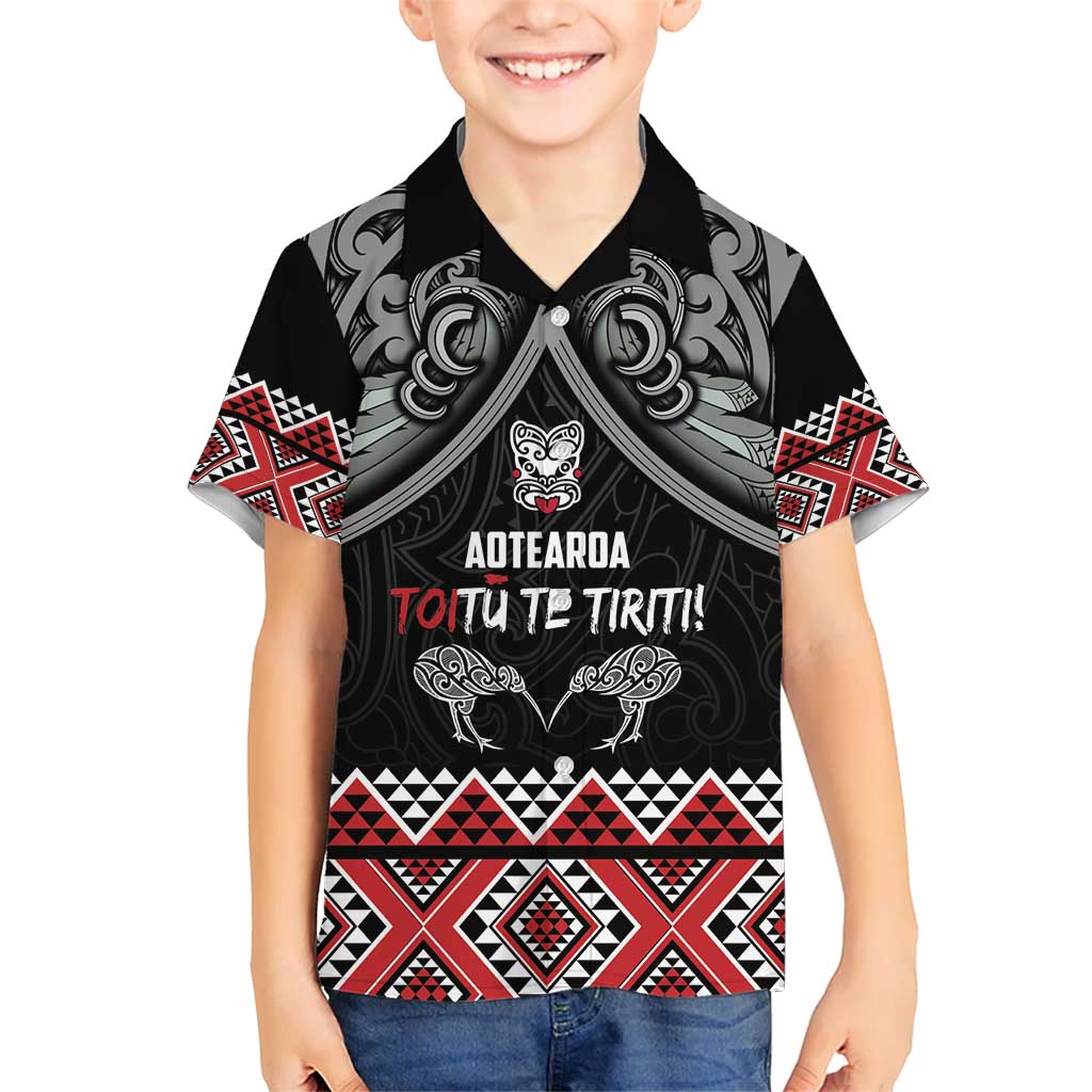 Aotearoa Toitu Te Tiriti Waitangi Kid Hawaiian Shirt Proud To Be Maori