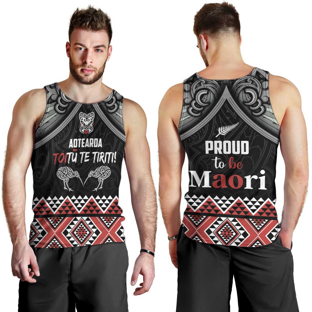 Aotearoa Toitu Te Tiriti Waitangi Men Tank Top Proud To Be Maori LT01 - Polynesian Pride
