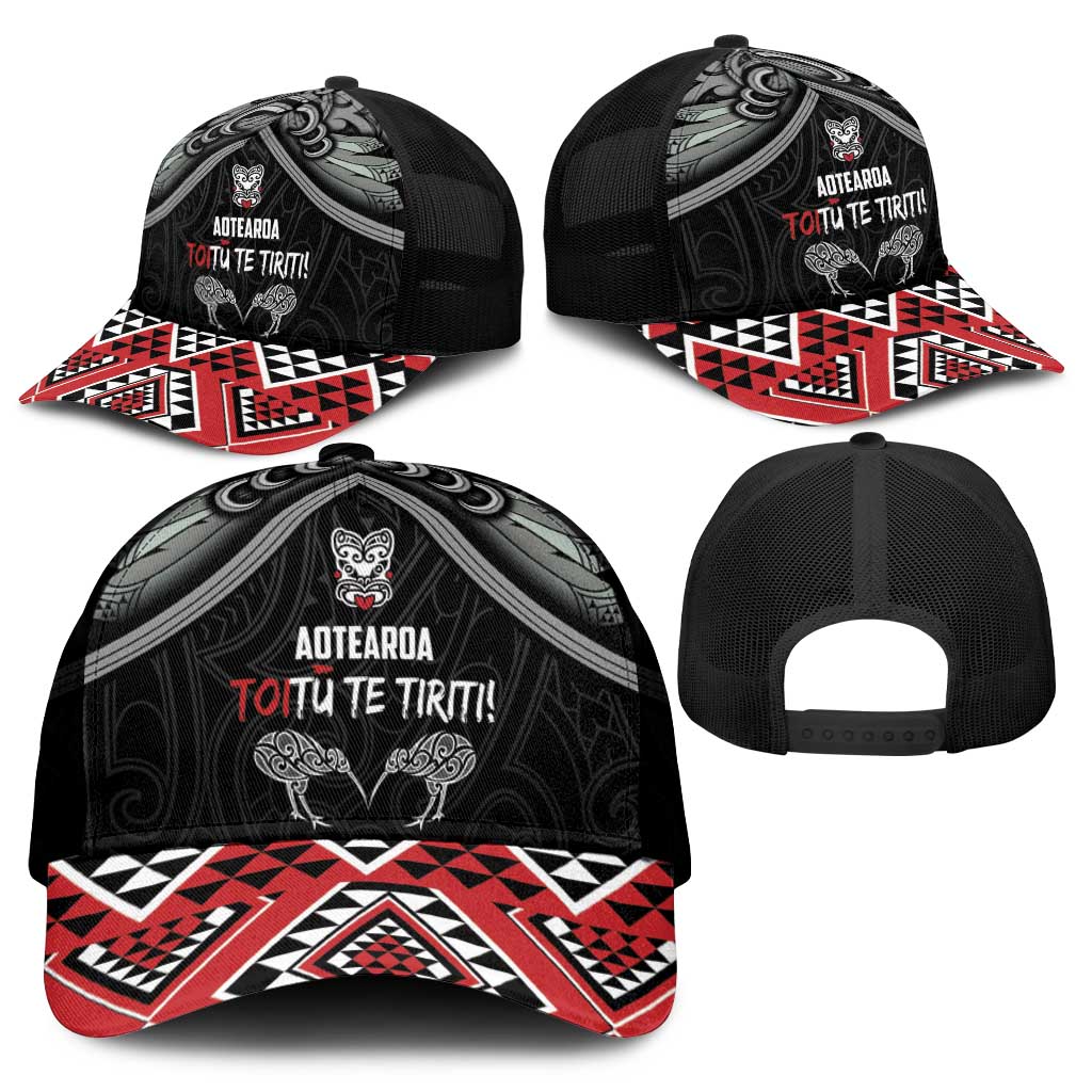 Aotearoa Toitu Te Tiriti Waitangi Mesh Trucker Cap Proud To Be Maori - Polynesian Pride