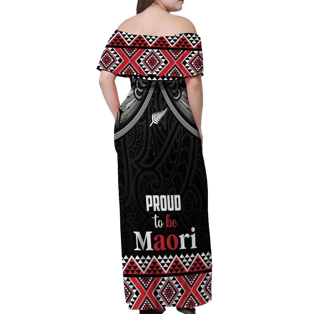 Aotearoa Toitu Te Tiriti Waitangi Off Shoulder Maxi Dress Proud To Be Maori LT01 - Polynesian Pride
