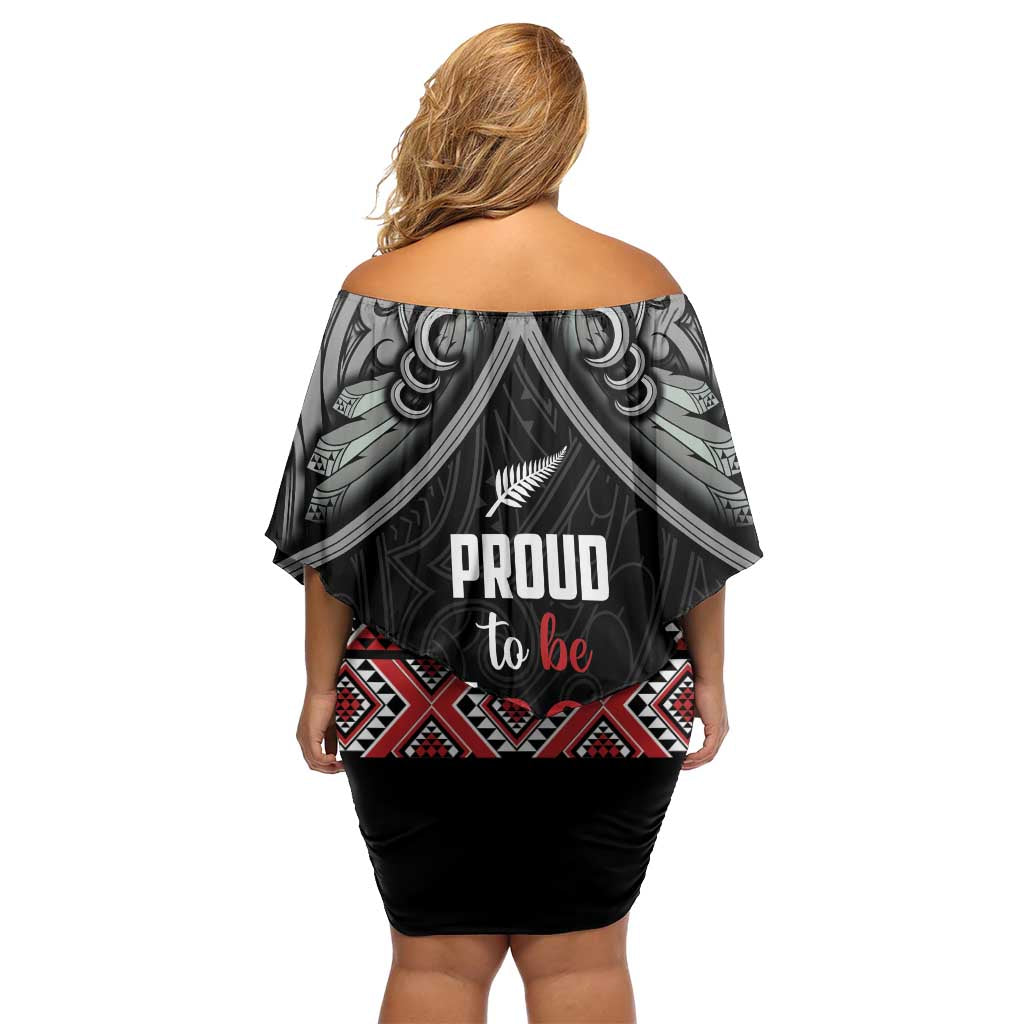 Aotearoa Toitu Te Tiriti Waitangi Off Shoulder Short Dress Proud To Be Maori LT01 - Polynesian Pride