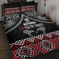 Aotearoa Toitu Te Tiriti Waitangi Quilt Bed Set Proud To Be Maori LT01 Black - Polynesian Pride