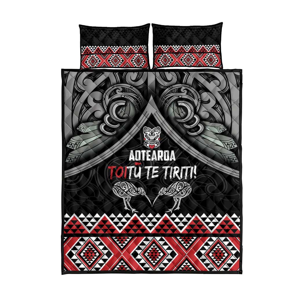 Aotearoa Toitu Te Tiriti Waitangi Quilt Bed Set Proud To Be Maori LT01 - Polynesian Pride