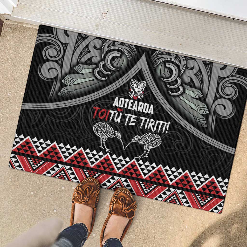 Aotearoa Toitu Te Tiriti Waitangi Rubber Doormat Proud To Be Maori LT01 - Polynesian Pride