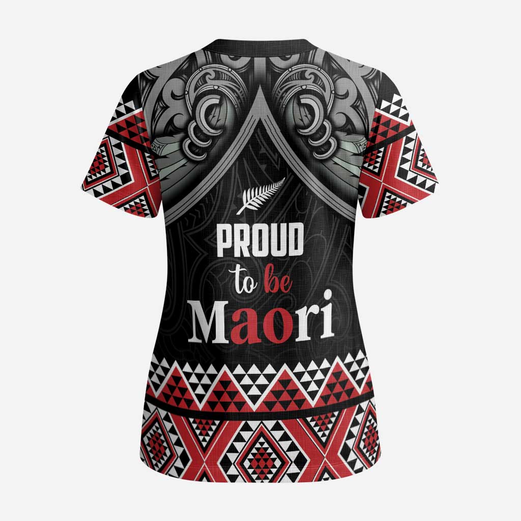 Aotearoa Toitu Te Tiriti Waitangi Scrub Top Proud To Be Maori - Polynesian Pride