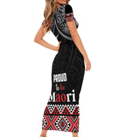 Aotearoa Toitu Te Tiriti Waitangi Short Sleeve Bodycon Dress Proud To Be Maori
