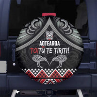 Aotearoa Toitu Te Tiriti Waitangi Spare Tire Cover Proud To Be Maori LT01 No hole Black - Polynesian Pride