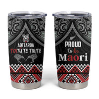 Aotearoa Toitu Te Tiriti Waitangi Tumbler Cup Proud To Be Maori LT01 Black - Polynesian Pride