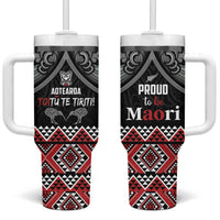 Aotearoa Toitu Te Tiriti Waitangi Tumbler With Handle Proud To Be Maori LT01 One Size: 40 oz Black - Polynesian Pride