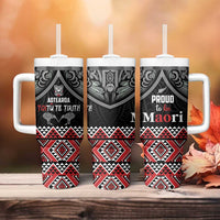 Aotearoa Toitu Te Tiriti Waitangi Tumbler With Handle Proud To Be Maori LT01 - Polynesian Pride