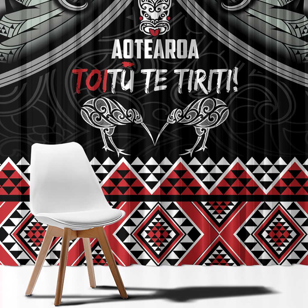 Aotearoa Toitu Te Tiriti Waitangi Window Curtain Proud To Be Maori LT01 - Polynesian Pride