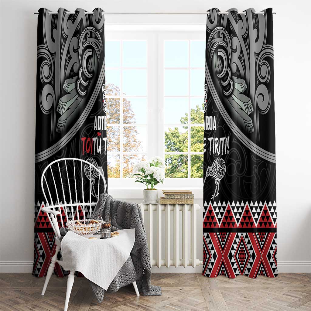 Aotearoa Toitu Te Tiriti Waitangi Window Curtain Proud To Be Maori LT01 - Polynesian Pride