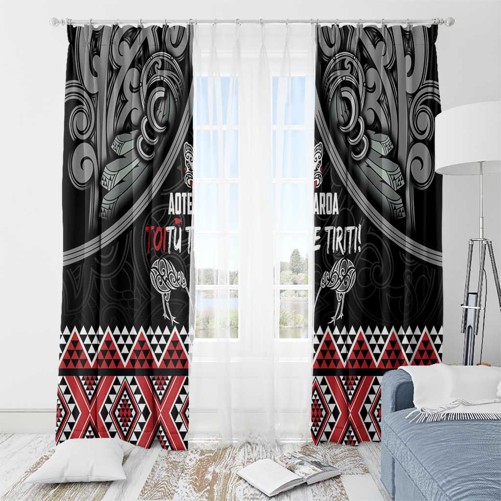 Aotearoa Toitu Te Tiriti Waitangi Window Curtain Proud To Be Maori LT01 - Polynesian Pride