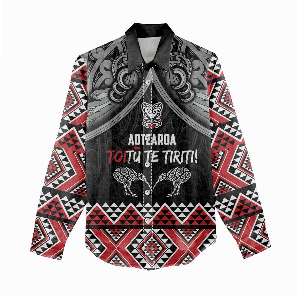 Aotearoa Toitu Te Tiriti Waitangi Women Casual Shirt Proud To Be Maori