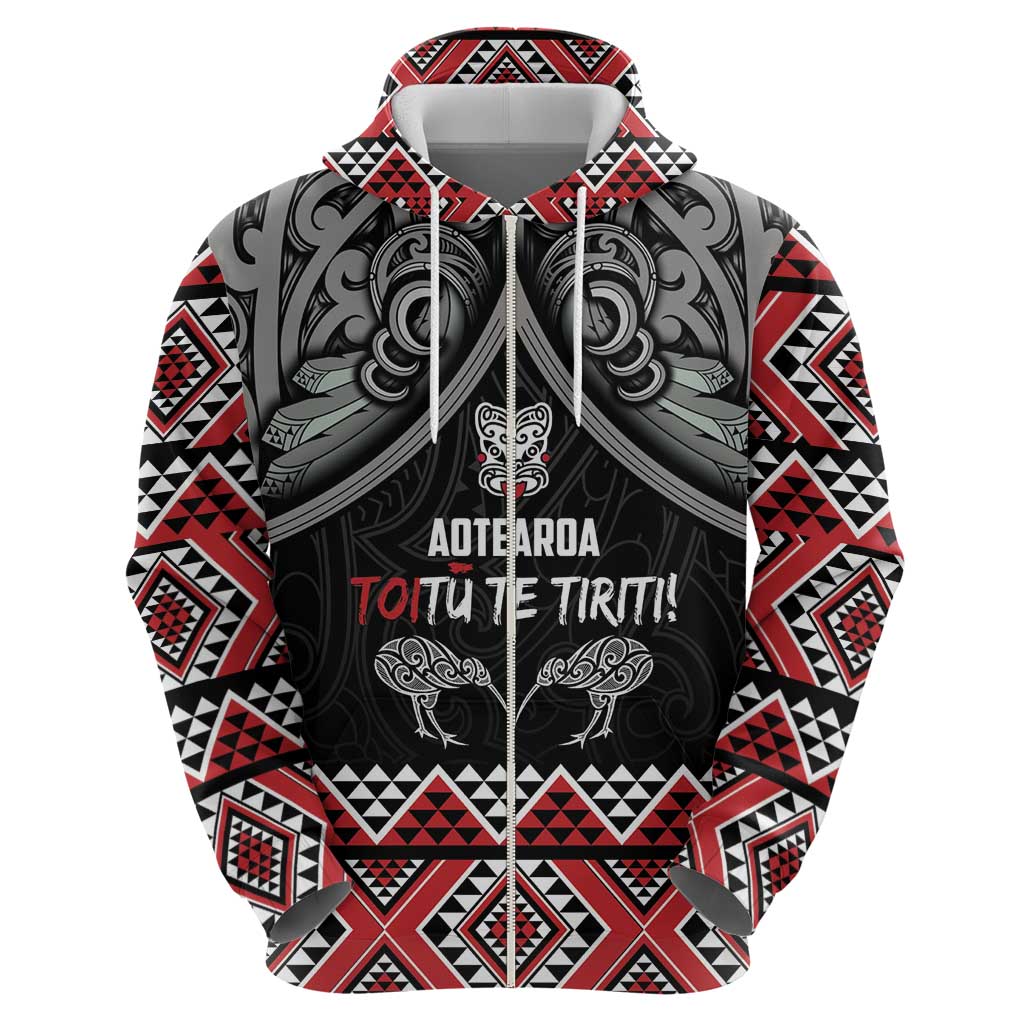 Aotearoa Toitu Te Tiriti Waitangi Zip Hoodie Proud To Be Maori