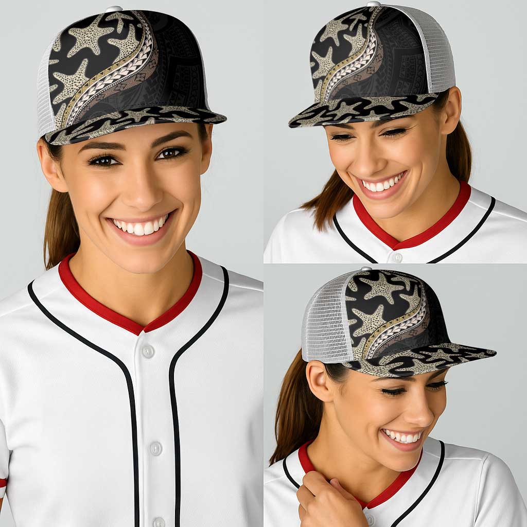 Beige Polynesian Starfish Unique Pattern Baseball Net Cap LT01 - Polynesian Pride