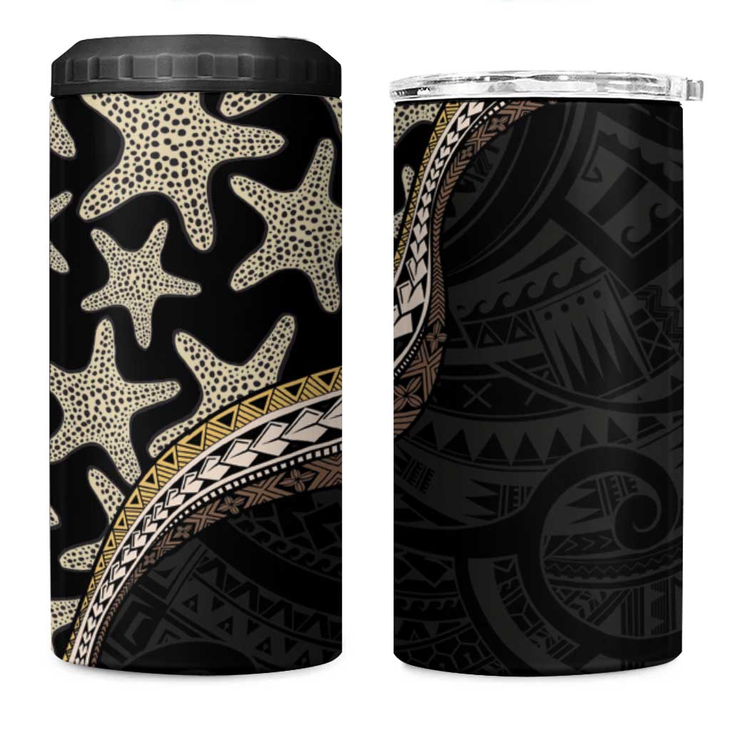 Beige Polynesian Starfish Unique Pattern 4 in 1 Can Cooler Tumbler LT01 One Size: 16 oz Beige - Polynesian Pride