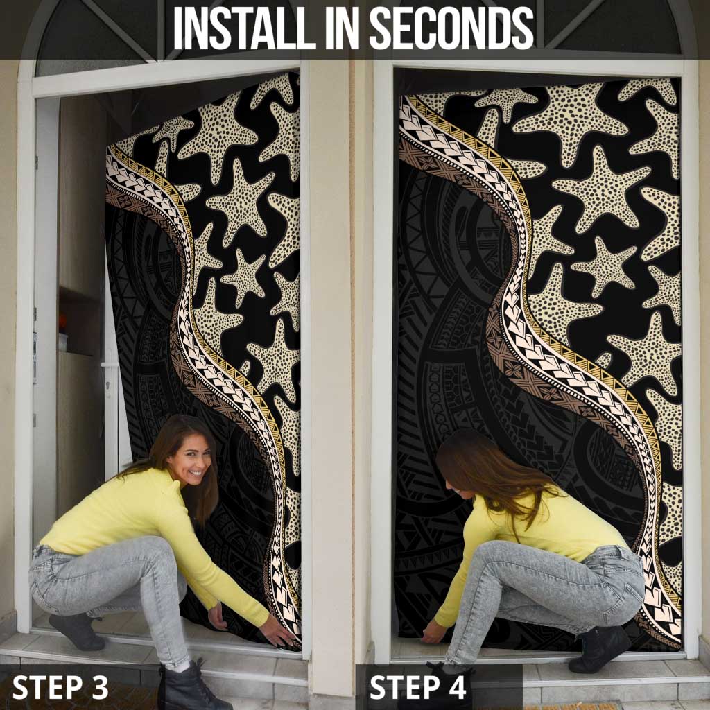Beige Polynesian Starfish Unique Pattern Door Cover LT01 - Polynesian Pride