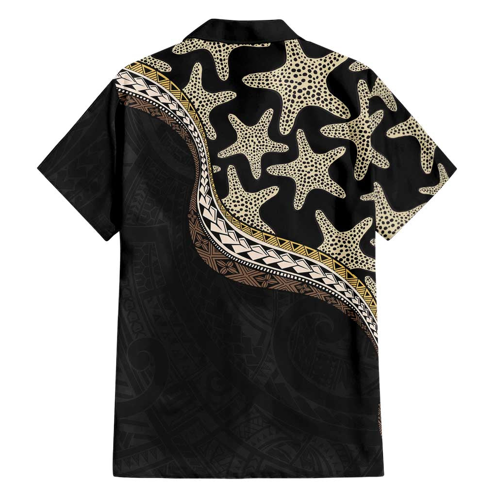 Beige Polynesian Starfish Unique Pattern Family Matching Long Sleeve Bodycon Dress and Hawaiian Shirt LT01 - Polynesian Pride