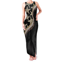 Beige Polynesian Starfish Unique Pattern Family Matching Tank Maxi Dress and Hawaiian Shirt LT01 Mom's Dress Beige - Polynesian Pride