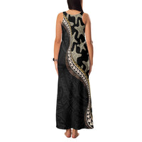Beige Polynesian Starfish Unique Pattern Family Matching Tank Maxi Dress and Hawaiian Shirt LT01 - Polynesian Pride