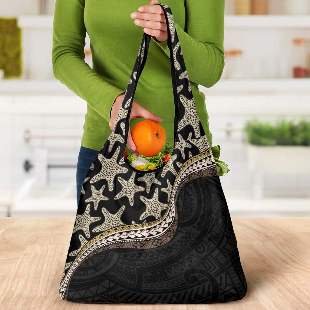 Beige Polynesian Starfish Unique Pattern Grocery Bag LT01 - Polynesian Pride