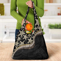 Beige Polynesian Starfish Unique Pattern Grocery Bag LT01 - Polynesian Pride