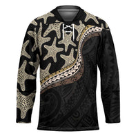 Beige Polynesian Starfish Unique Pattern Hockey Jersey LT01 Unisex Beige - Polynesian Pride