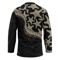 Beige Polynesian Starfish Unique Pattern Hockey Jersey LT01 - Polynesian Pride