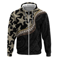 Beige Polynesian Starfish Unique Pattern Hoodie LT01 Zip Hoodie Beige - Polynesian Pride