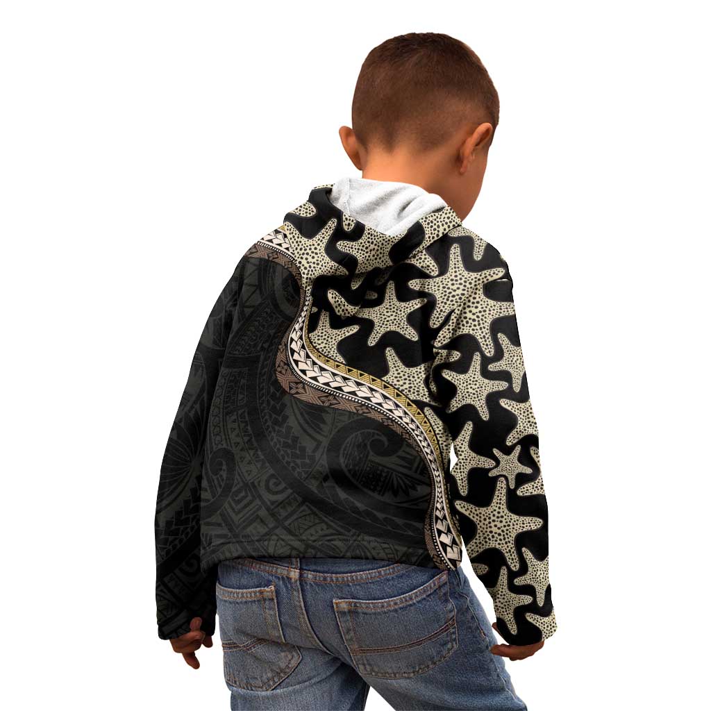 Beige Polynesian Starfish Unique Pattern Kid Hoodie LT01 - Polynesian Pride