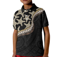 Beige Polynesian Starfish Unique Pattern Kid Polo Shirt LT01 Kid Beige - Polynesian Pride