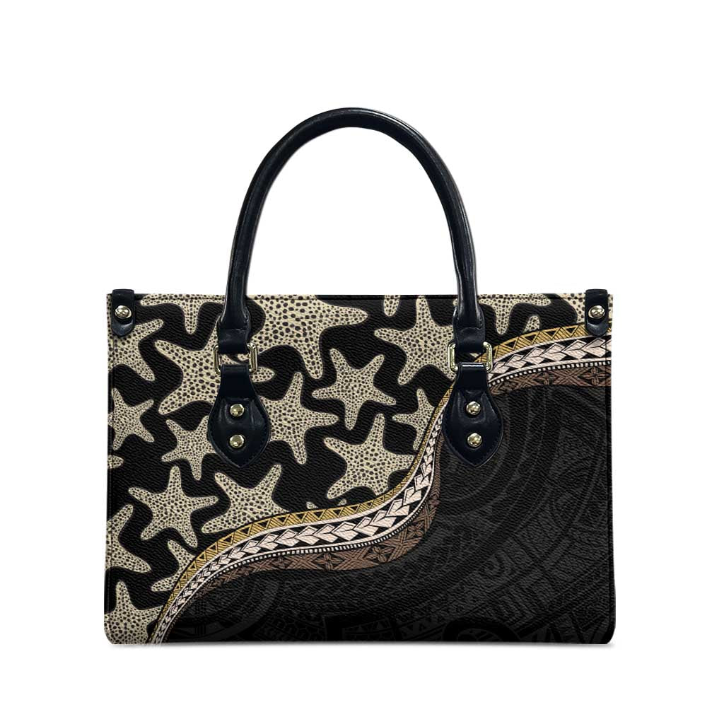Beige Polynesian Starfish Unique Pattern Leather Bag LT01 - Polynesian Pride