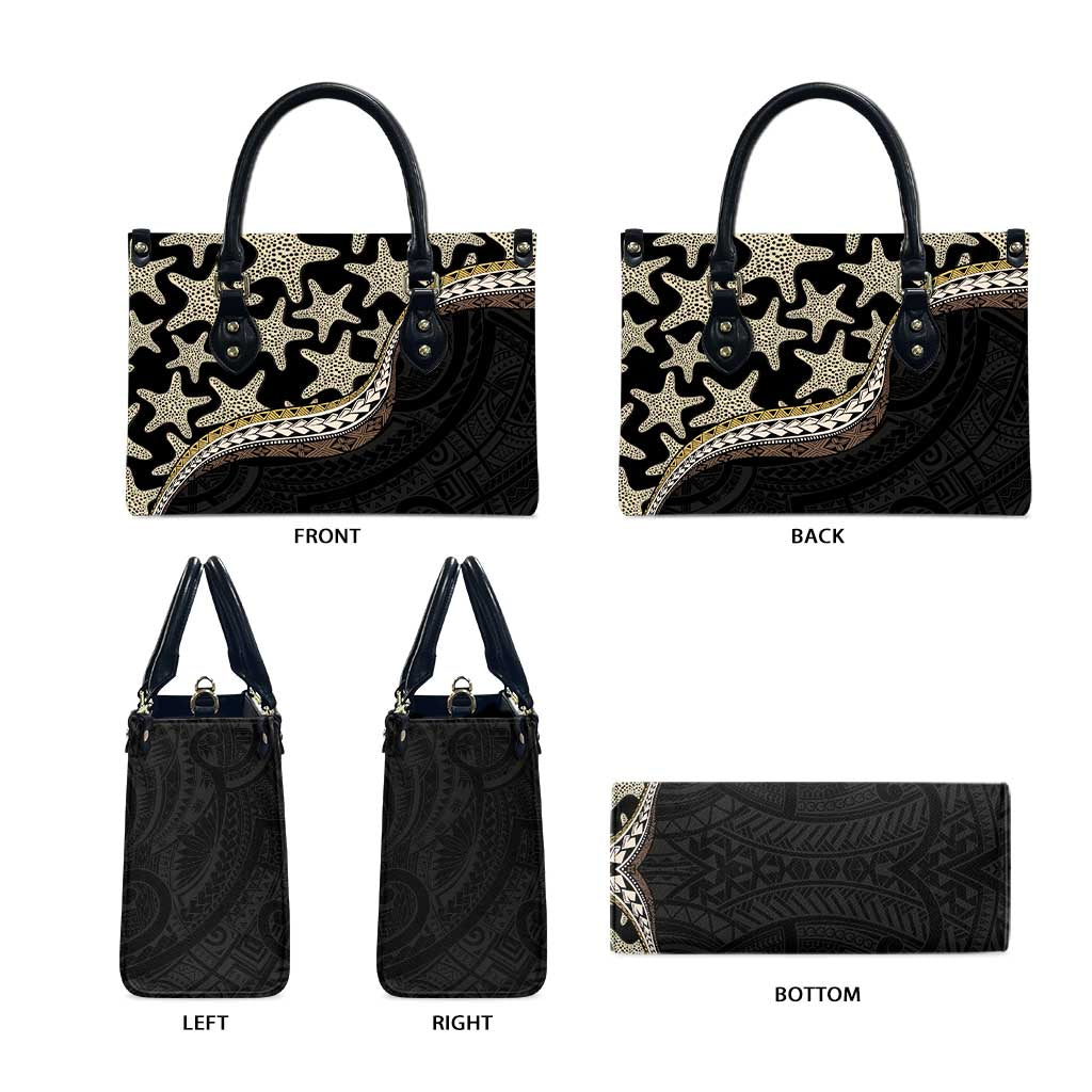 Beige Polynesian Starfish Unique Pattern Leather Bag LT01 - Polynesian Pride