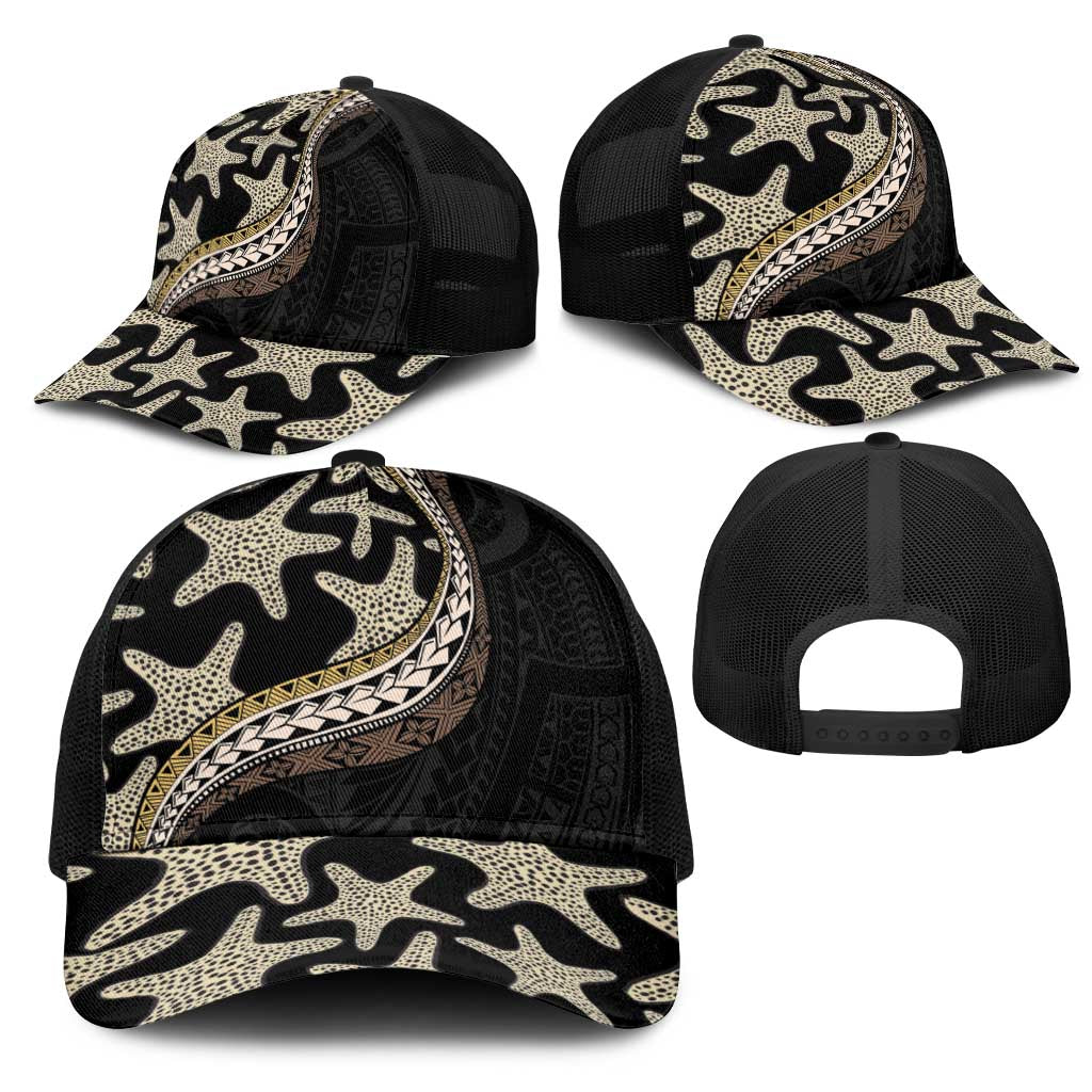 Beige Polynesian Starfish Unique Pattern Mesh Trucker Cap LT01 - Polynesian Pride