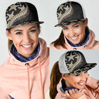 Beige Polynesian Starfish Unique Pattern Mesh Trucker Cap LT01 - Polynesian Pride