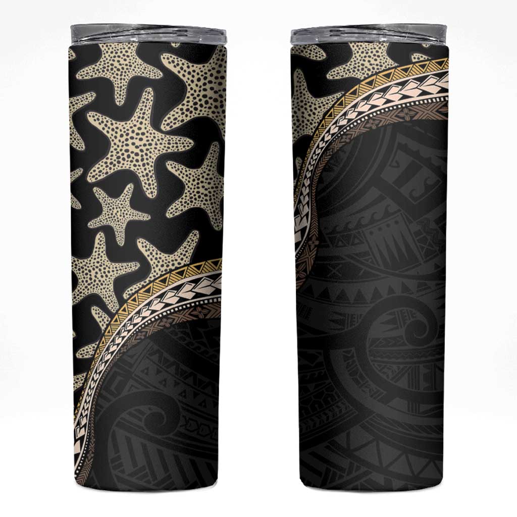Beige Polynesian Starfish Unique Pattern Skinny Tumbler LT01 Beige - Polynesian Pride