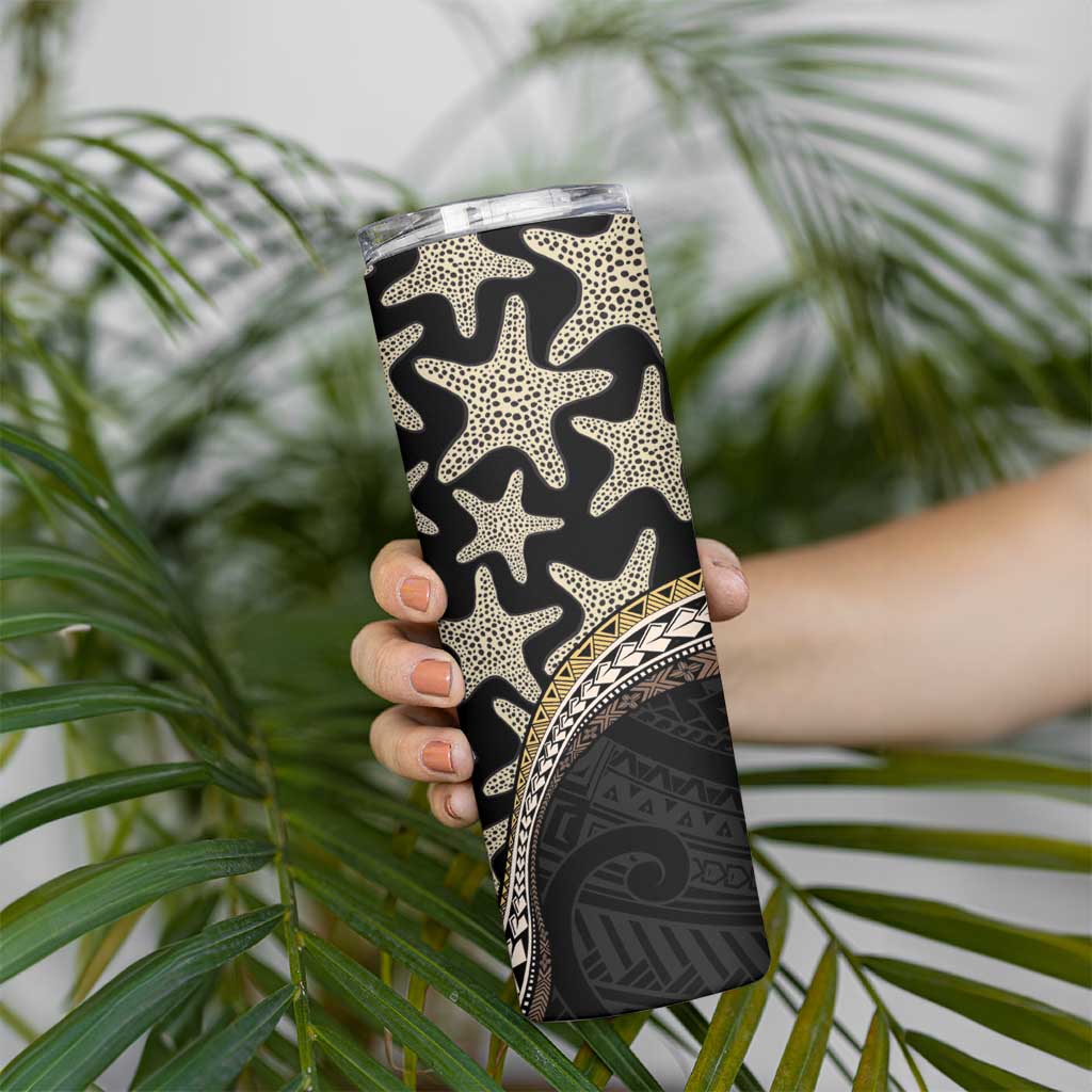 Beige Polynesian Starfish Unique Pattern Skinny Tumbler LT01 - Polynesian Pride