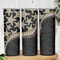 Beige Polynesian Starfish Unique Pattern Skinny Tumbler LT01 - Polynesian Pride