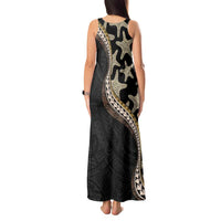 Beige Polynesian Starfish Unique Pattern Tank Maxi Dress LT01 - Polynesian Pride