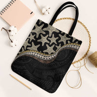 Beige Polynesian Starfish Unique Pattern Tote Bag LT01 Black Strap One Size Beige - Polynesian Pride