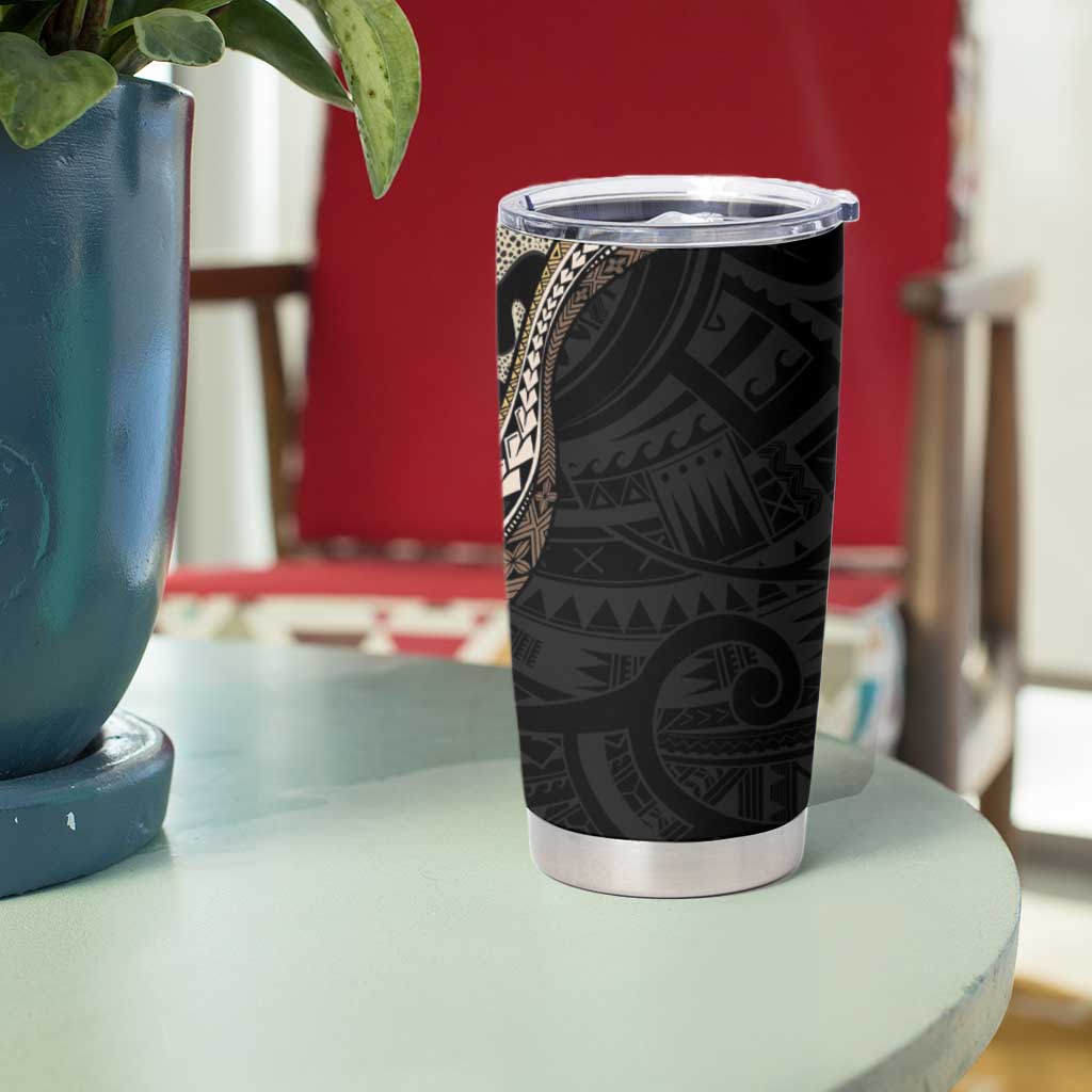 Beige Polynesian Starfish Unique Pattern Tumbler Cup