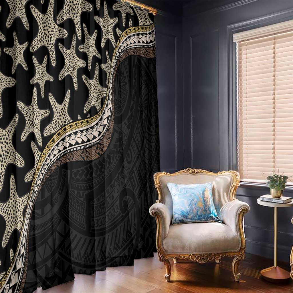 Beige Polynesian Starfish Unique Pattern Window Curtain LT01 - Polynesian Pride