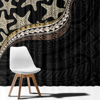 Beige Polynesian Starfish Unique Pattern Window Curtain LT01 - Polynesian Pride