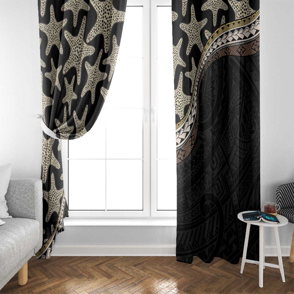 Beige Polynesian Starfish Unique Pattern Window Curtain LT01 - Polynesian Pride