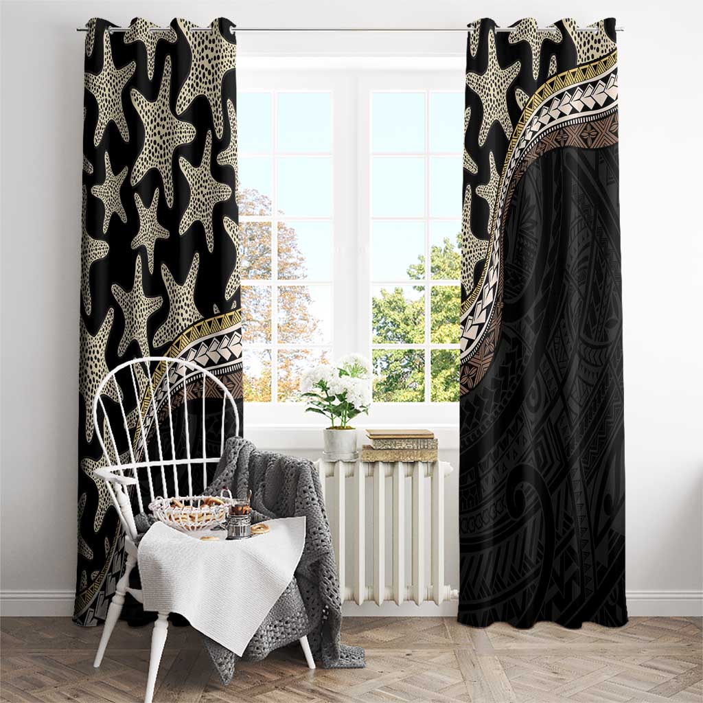 Beige Polynesian Starfish Unique Pattern Window Curtain LT01 - Polynesian Pride